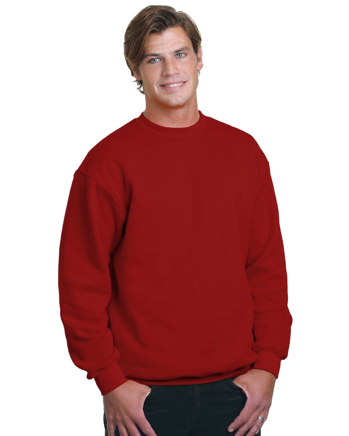Bayside USA Made Crewneck Fleece BA1102 | Cardinal - Front