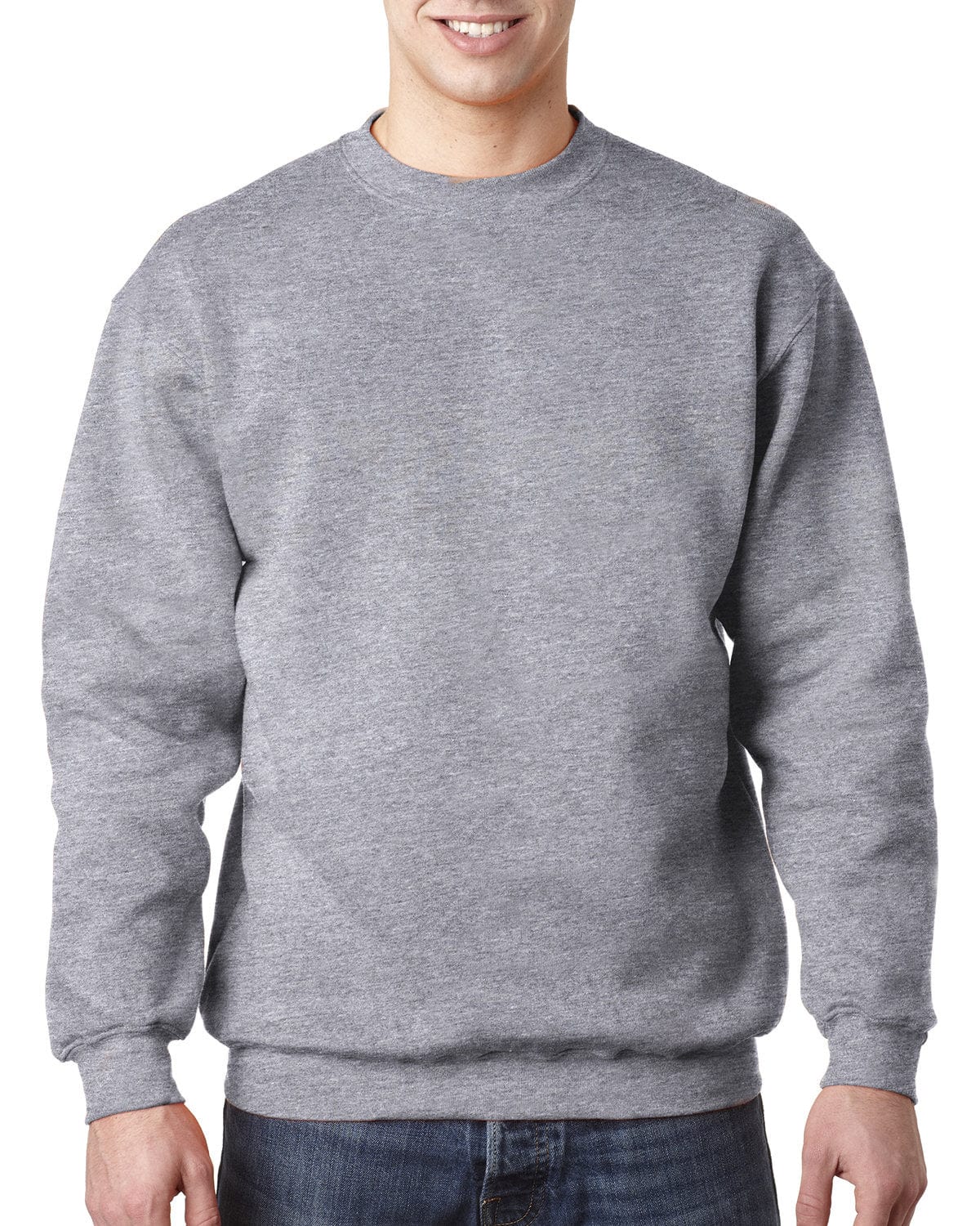 Bayside USA Made Crewneck Fleece BA1102 | Dark Ash - Front
