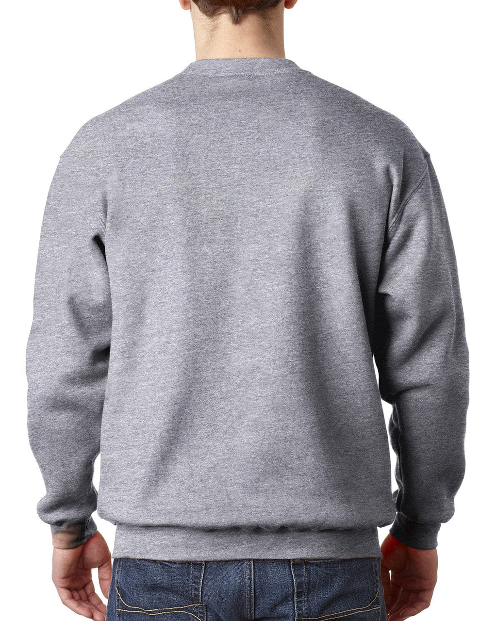 Bayside USA Made Crewneck Fleece BA1102 | Dark Ash - Back