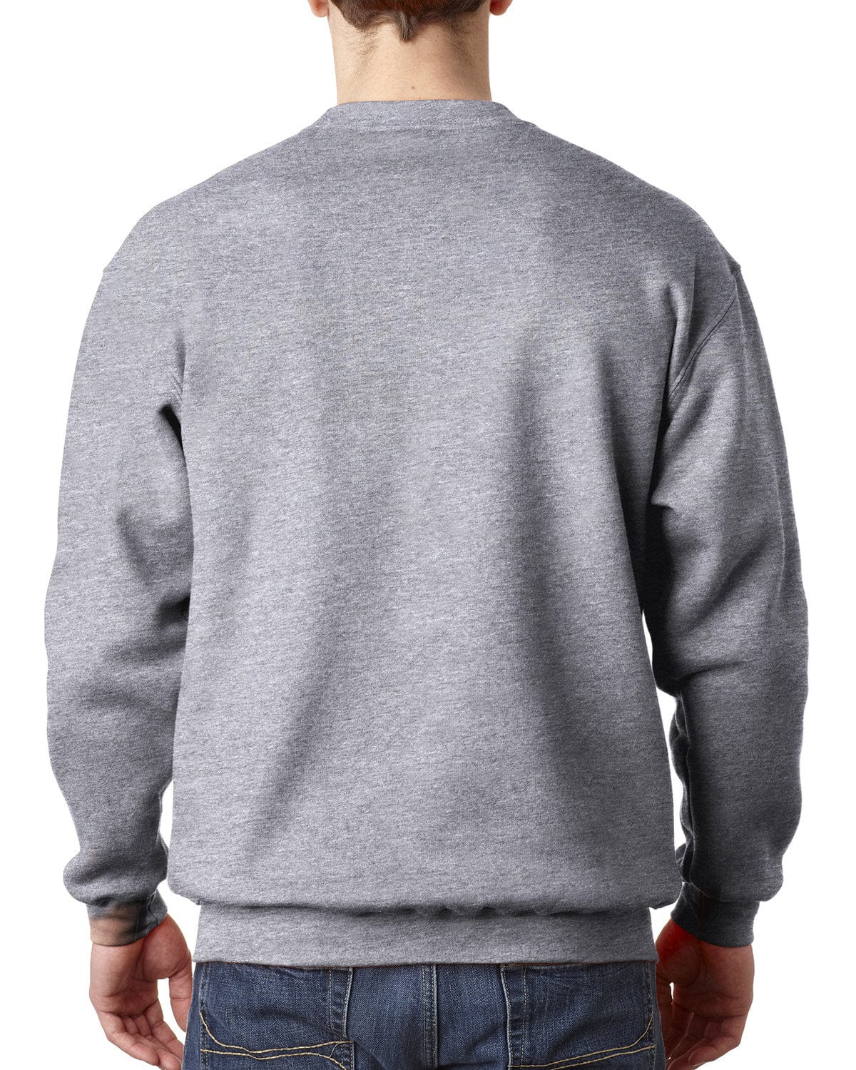 Bayside USA Made Crewneck Fleece BA1102 | Dark Ash - Back