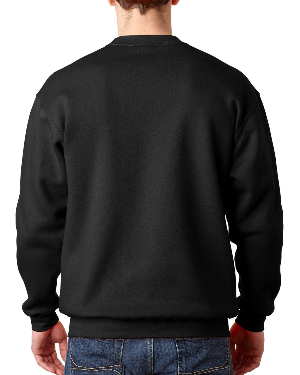 Bayside USA Made Crewneck Fleece BA1102 | Black - Back
