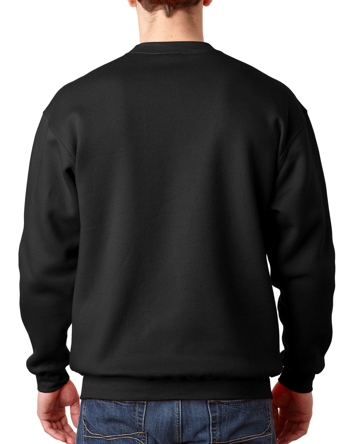 Bayside USA Made Crewneck Fleece BA1102 | Black - Back