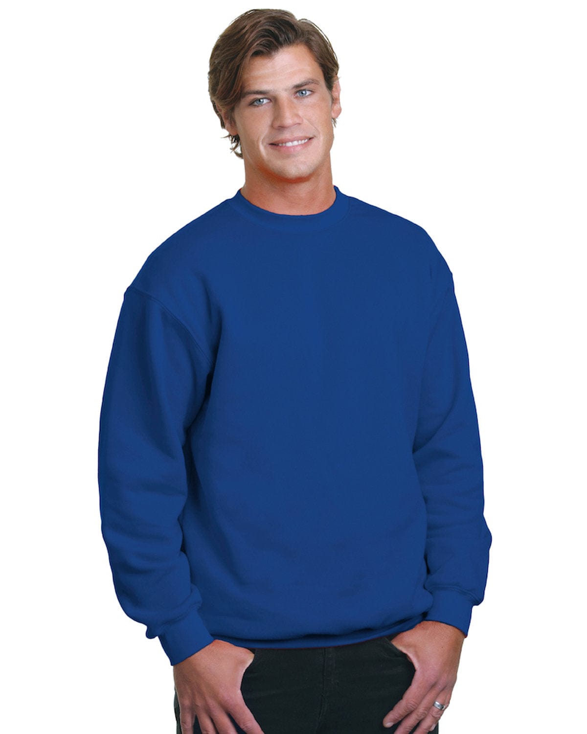 Bayside USA Made Crewneck Fleece BA1102 | Royal - Front