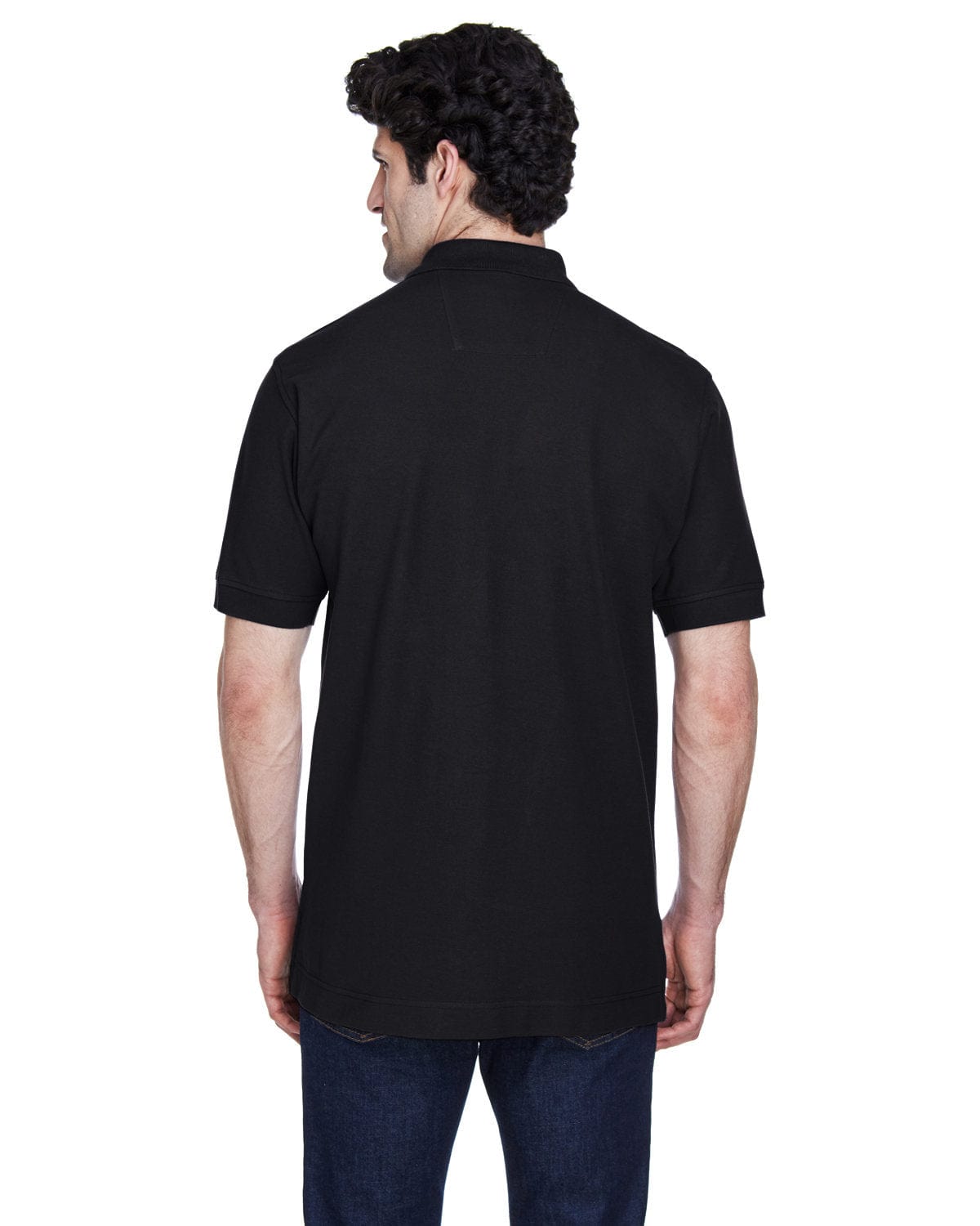 Devon & Jones Fine Pima Pique Polo Shirt D100 | Black - Back