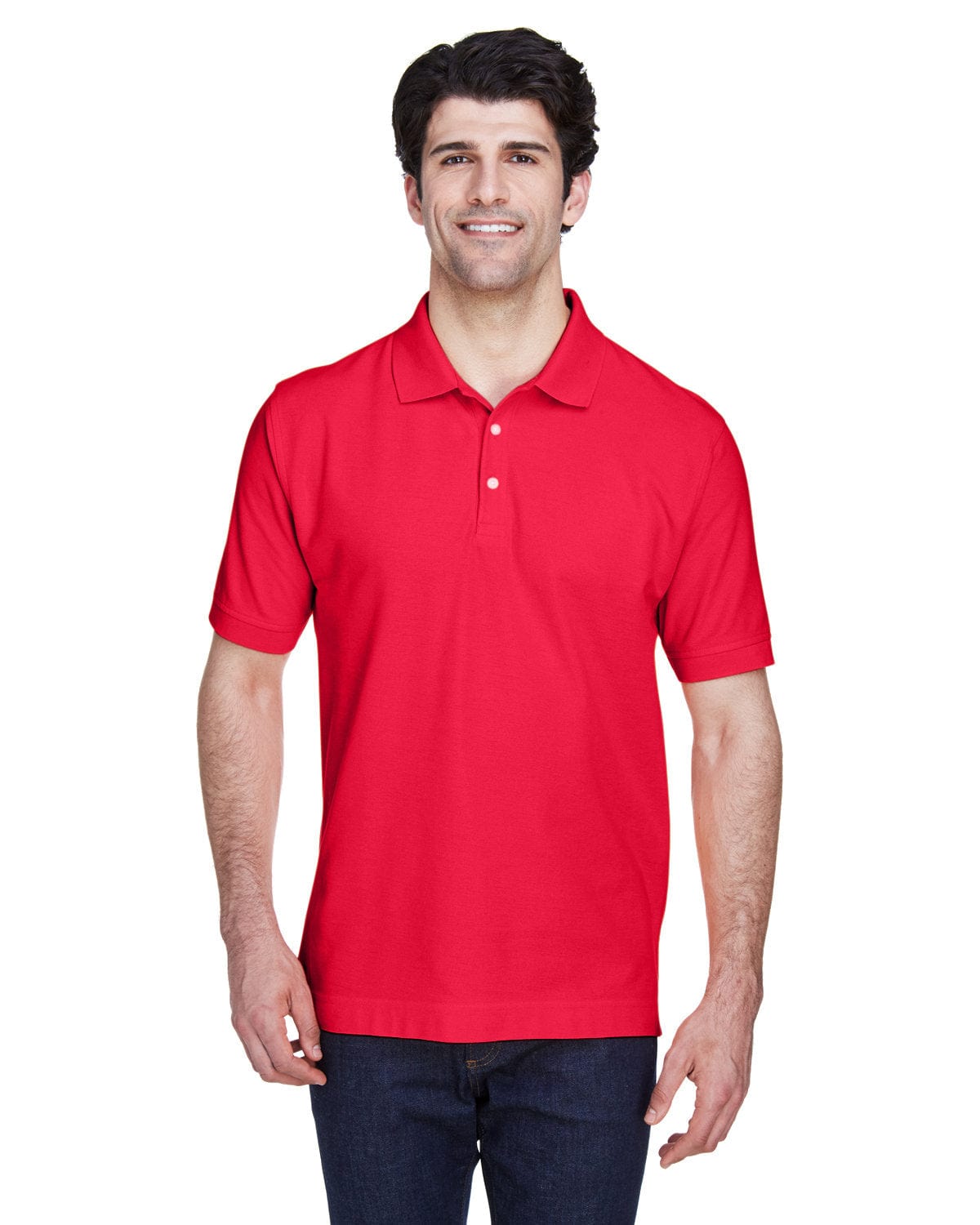 Devon & Jones Fine Pima Pique Polo Shirt D100 | Red - Front