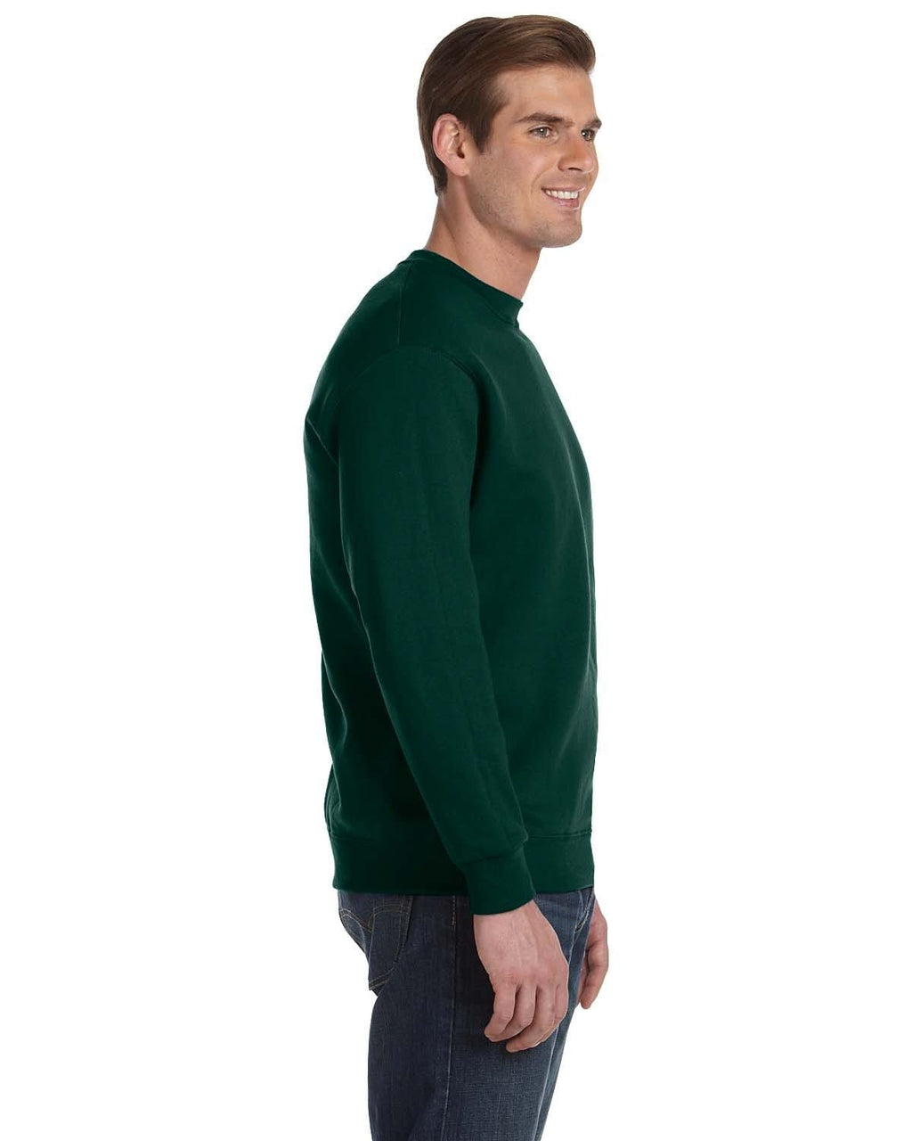 Gildan DryBlend 50/50 Crewneck Sweatshirt G120 | Forest Green - Side