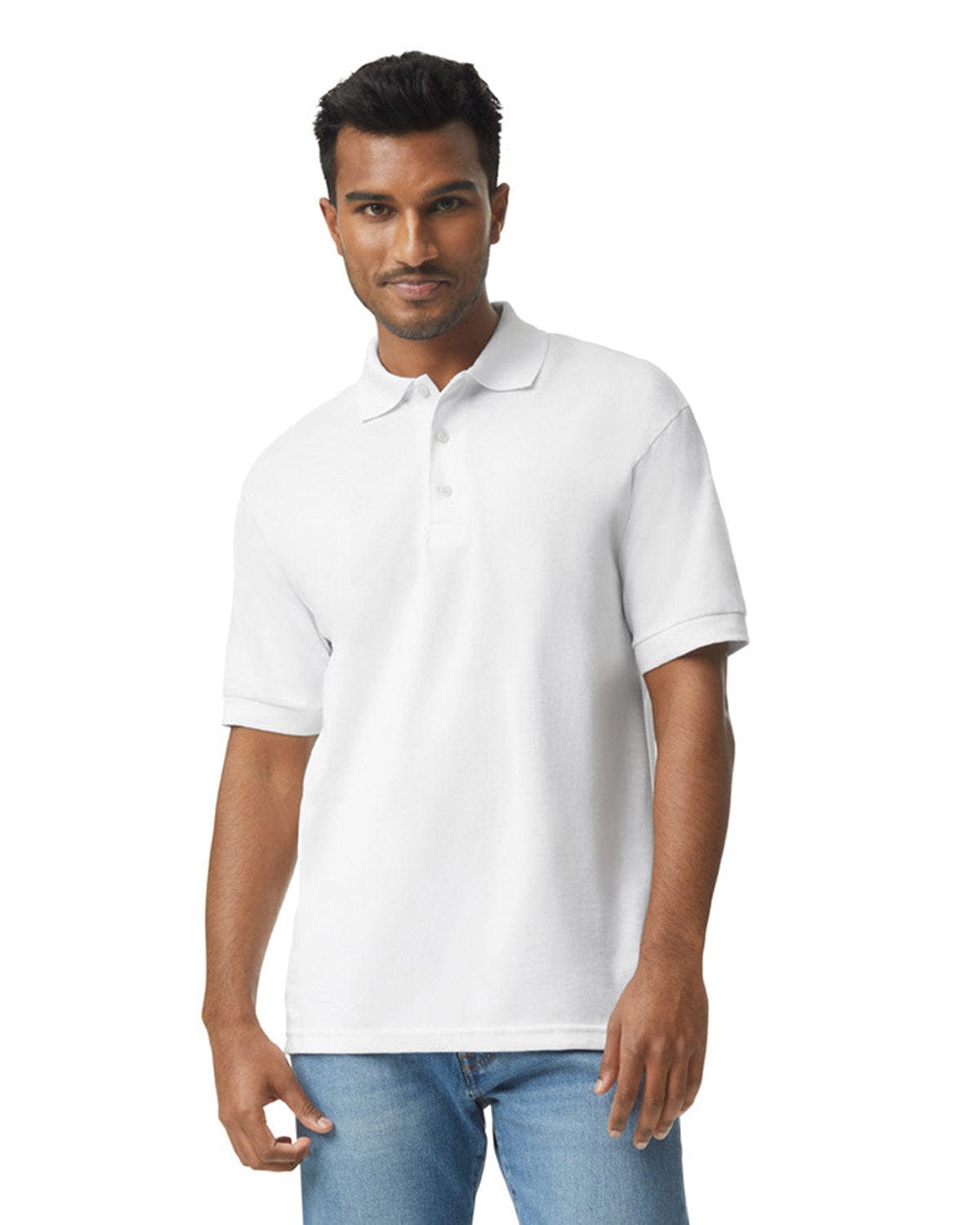 Gildan DryBlend 50/50 Jersey Knit Polo Shirt G880 | White - Front