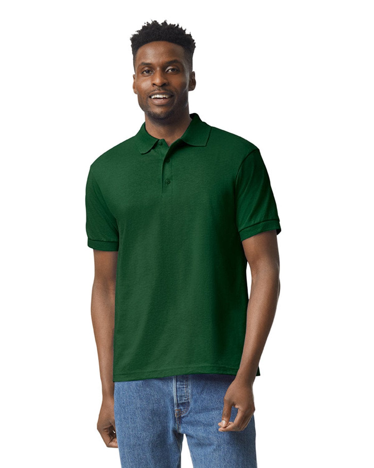 Gildan DryBlend 50/50 Jersey Knit Polo Shirt G880 | Forest Green - Front