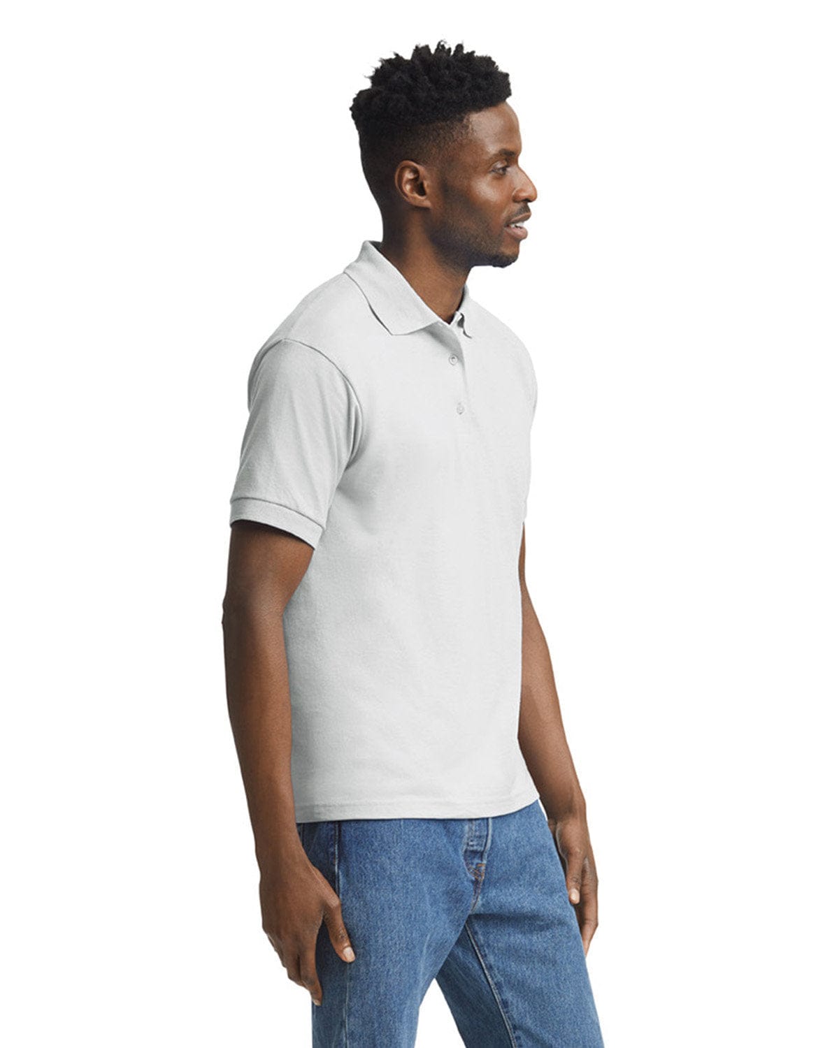 Gildan DryBlend 50/50 Jersey Knit Polo Shirt G880 | Ash Grey - Side