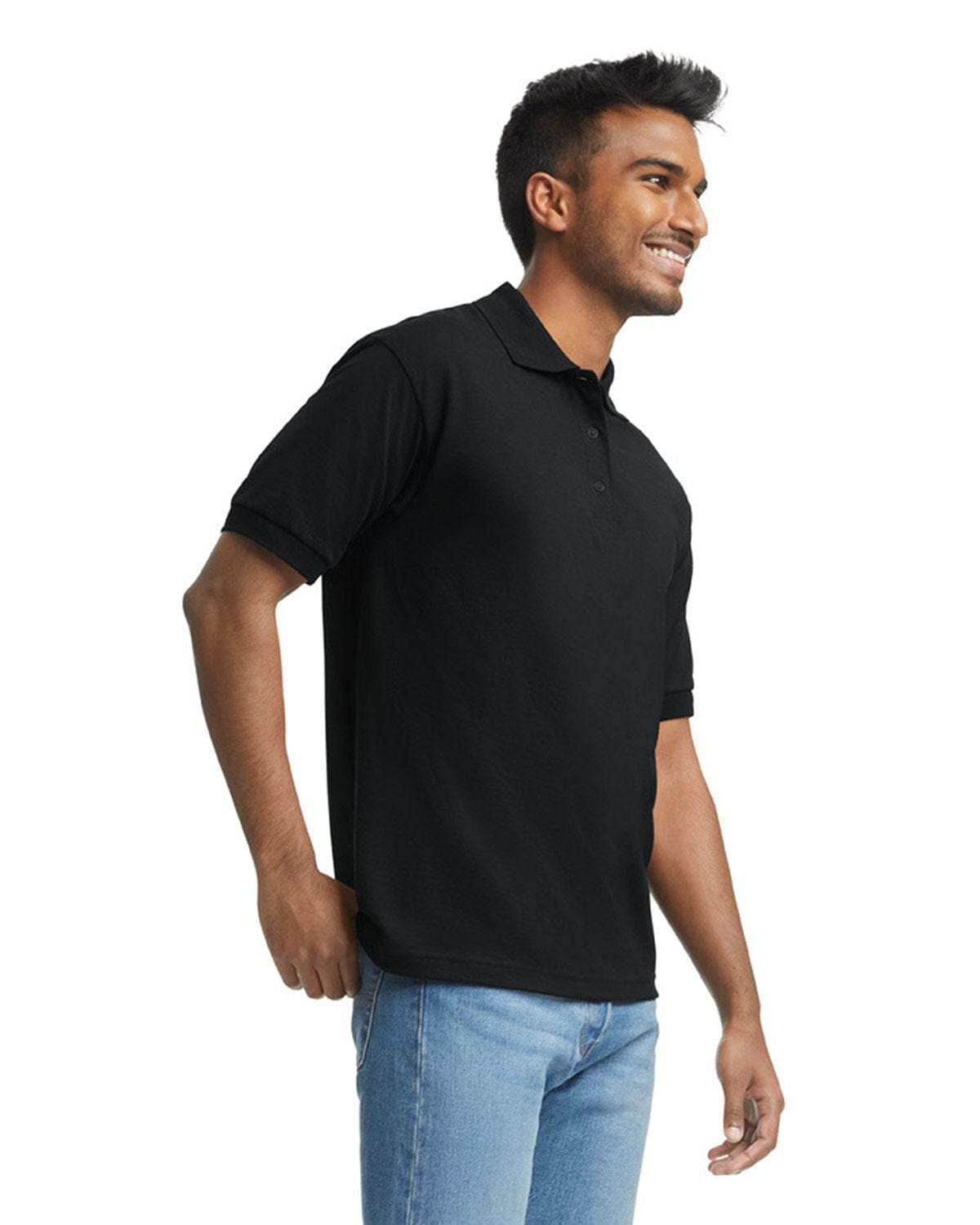 Gildan DryBlend 50/50 Jersey Knit Polo Shirt G880 | Black - Side