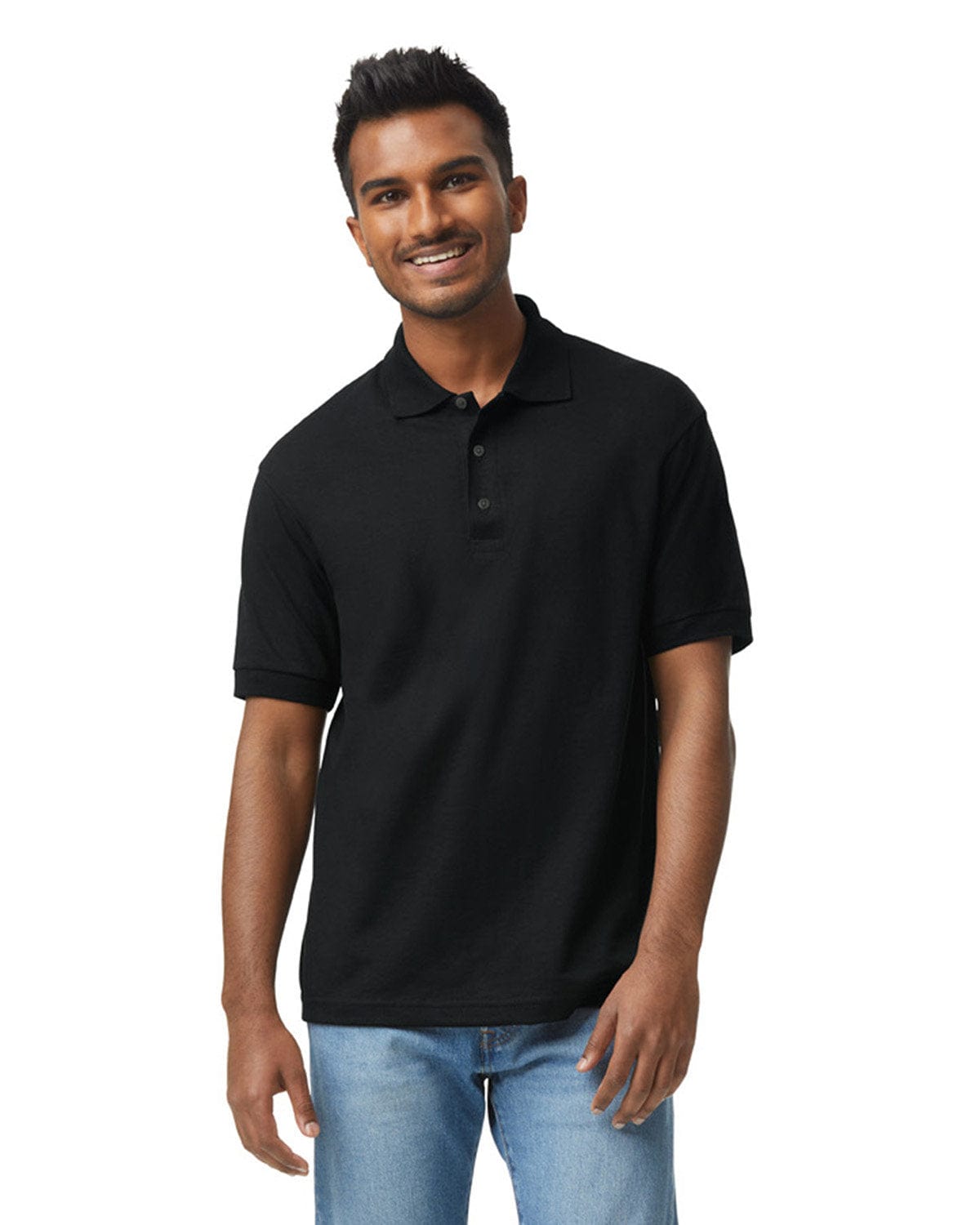 Gildan DryBlend 50/50 Jersey Knit Polo Shirt G880 | Black - Front