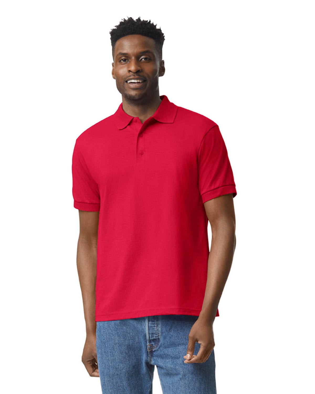 Gildan DryBlend 50/50 Jersey Knit Polo Shirt G880 | Red - Front