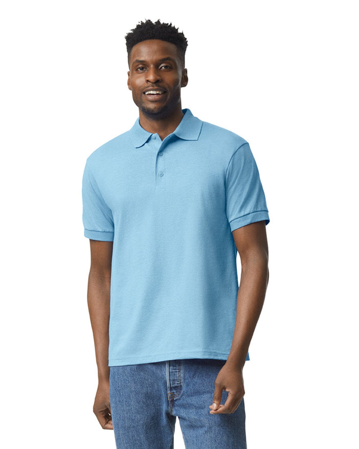 Gildan DryBlend 50/50 Jersey Knit Polo Shirt G880 | Light Blue - Front