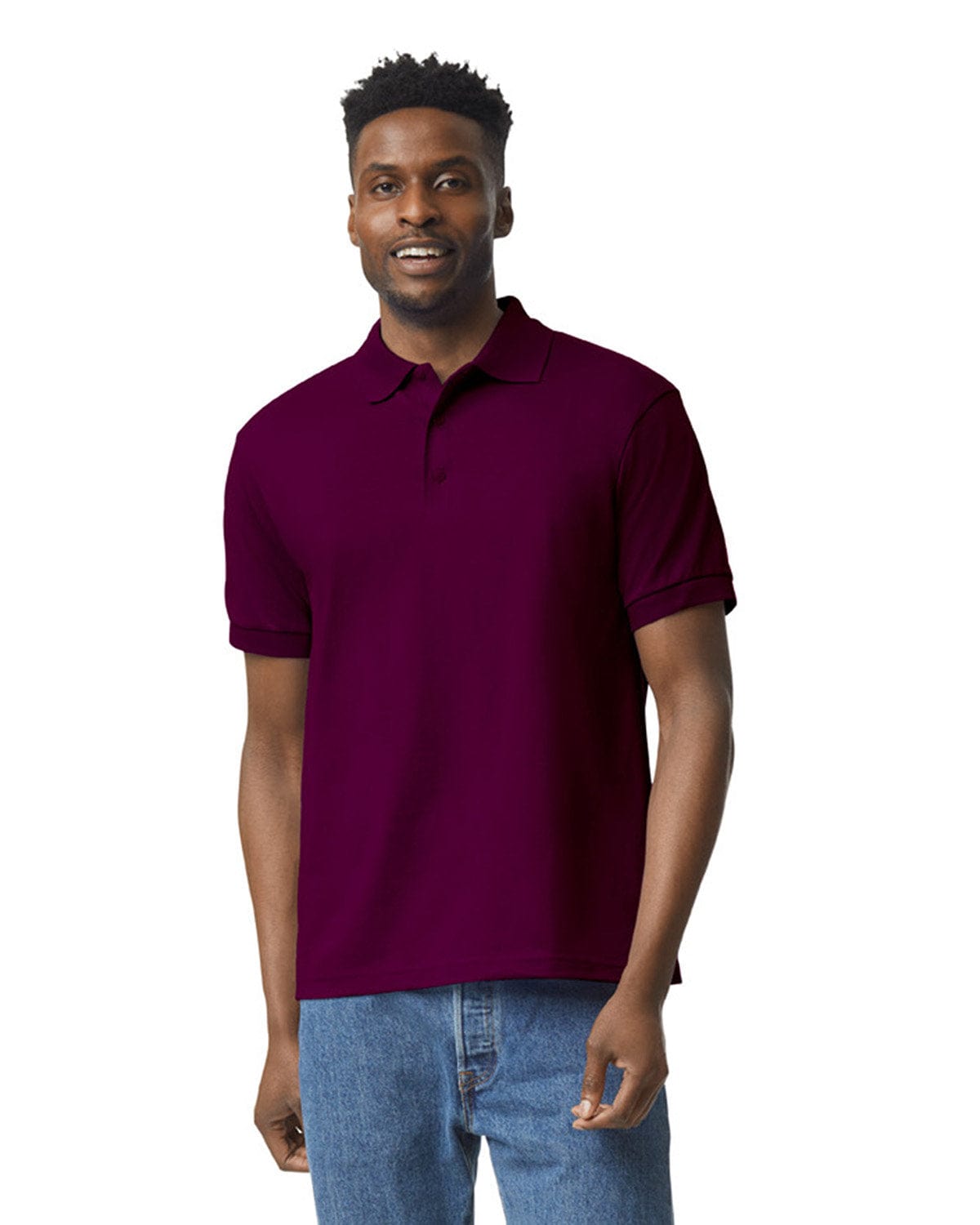 Gildan DryBlend 50/50 Jersey Knit Polo Shirt G880 | Maroon - Front