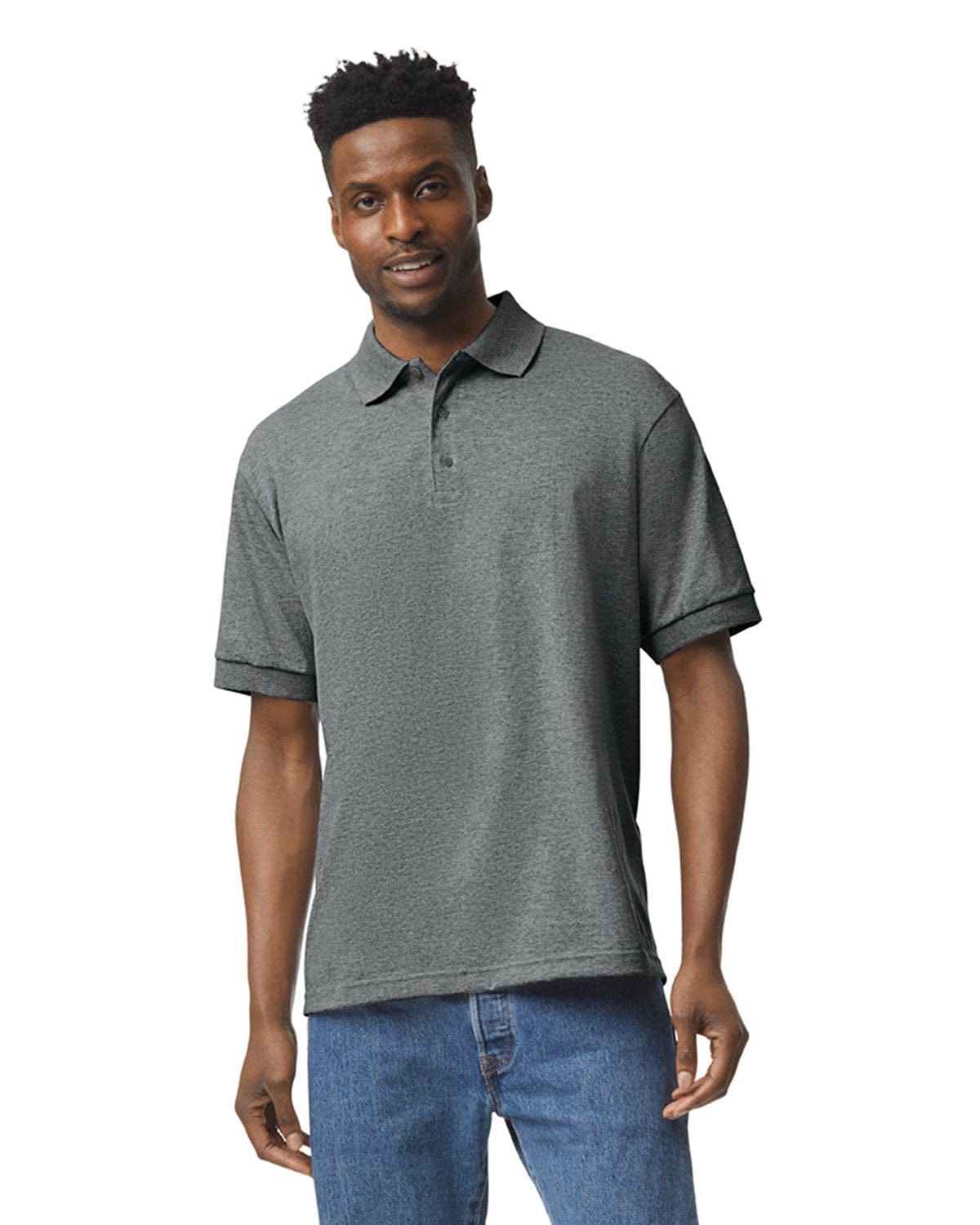 Gildan DryBlend 50/50 Jersey Knit Polo Shirt G880 | Graphite Heather - Front
