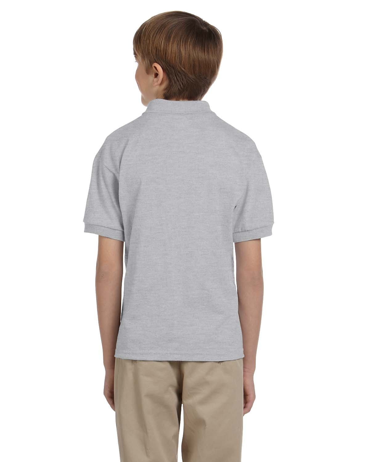 Gildan DryBlend Youth 50/50 Jersey Polo Shirt G880B | Ash Grey - Back