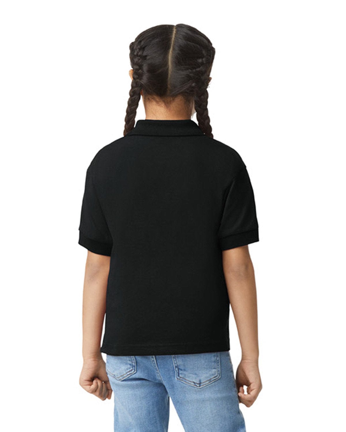 Gildan DryBlend Youth 50/50 Jersey Polo Shirt G880B | Black - Back