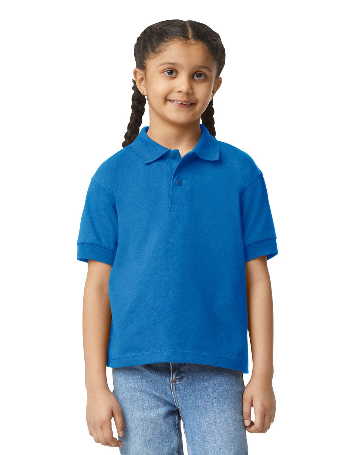 Gildan DryBlend Youth 50/50 Jersey Polo Shirt G880B | Royal - Front