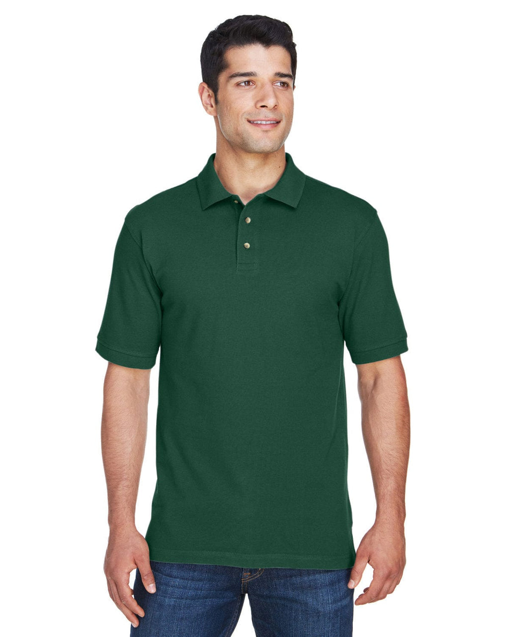 Harriton Cotton Pique Polo Shirt M200 | Hunter - Front