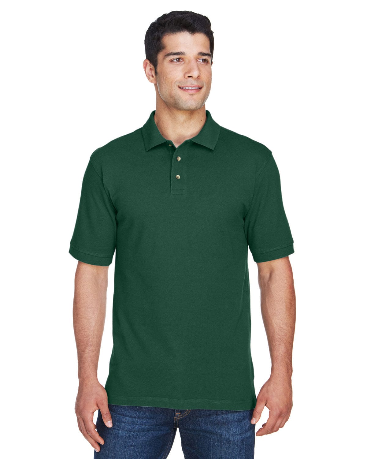 Harriton Cotton Pique Polo Shirt M200 | Hunter - Front