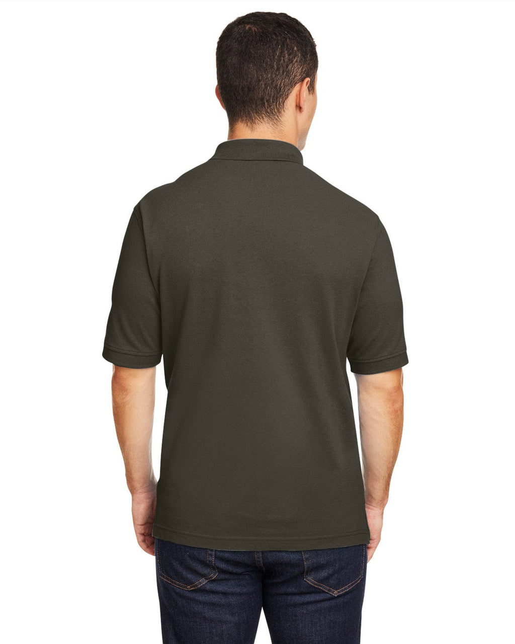 Harriton Cotton Pique Polo Shirt M200 | Black - Back