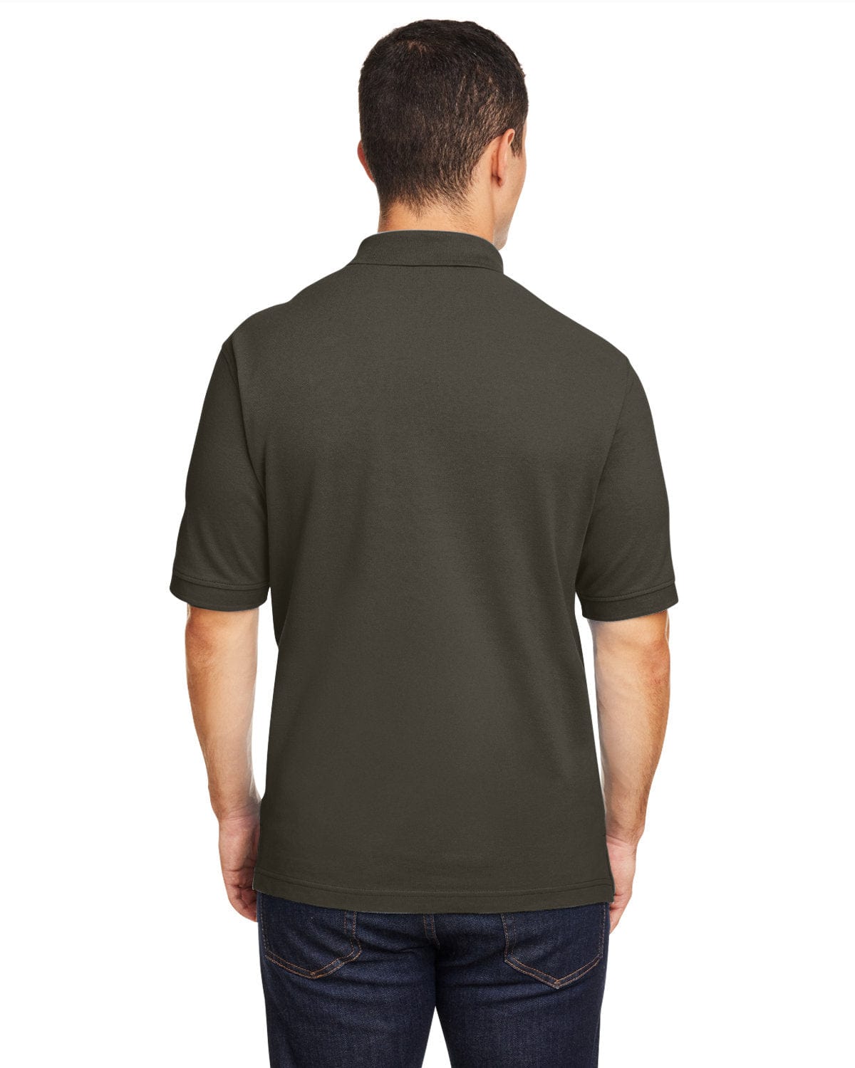 Harriton Cotton Pique Polo Shirt M200 | Black - Back