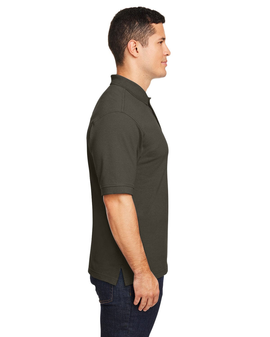 Harriton Cotton Pique Polo Shirt M200 | Black - Side