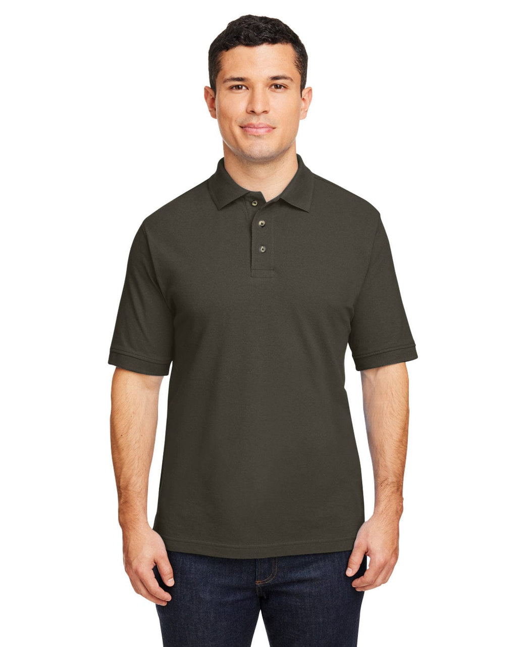 Harriton Cotton Pique Polo Shirt M200 | Black - Front