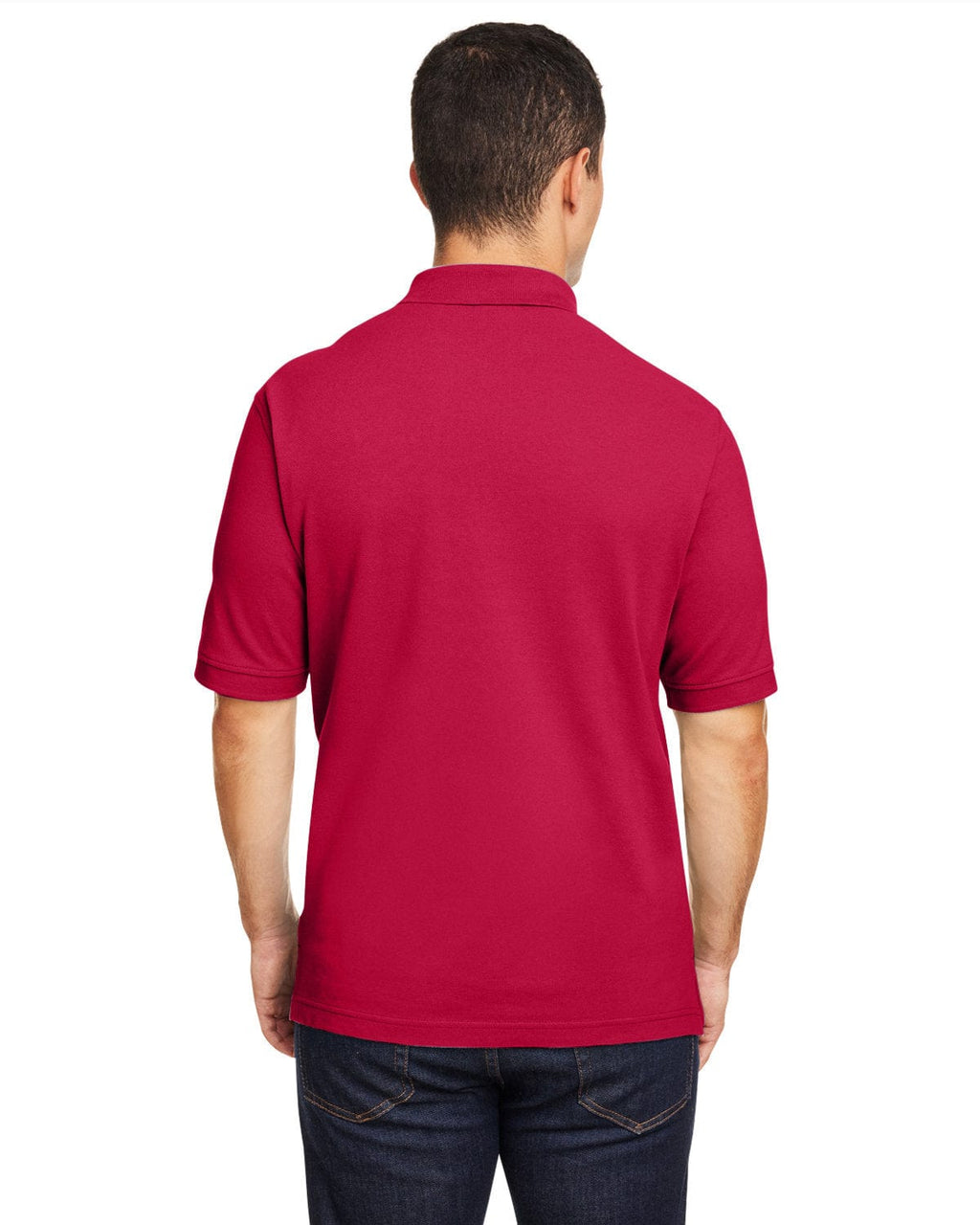 Harriton Cotton Pique Polo Shirt M200 | Red - Back