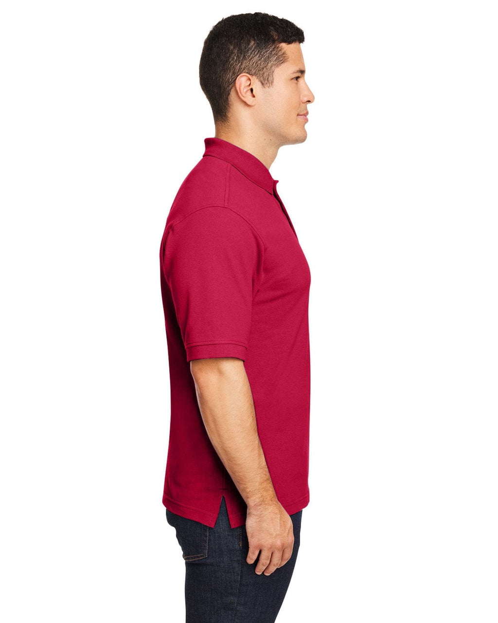 Harriton Cotton Pique Polo Shirt M200 | Red - Side