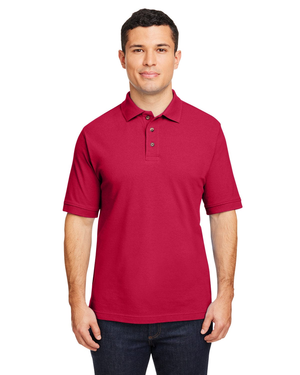 Harriton Cotton Pique Polo Shirt M200 | Red - Front