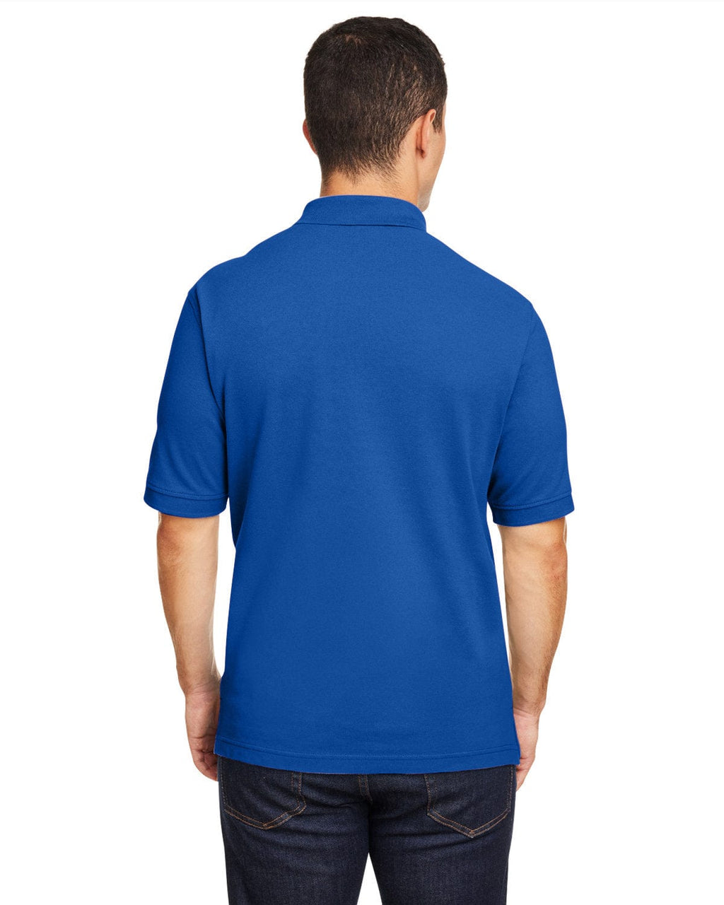 Harriton Cotton Pique Polo Shirt M200 | True Royal - Back
