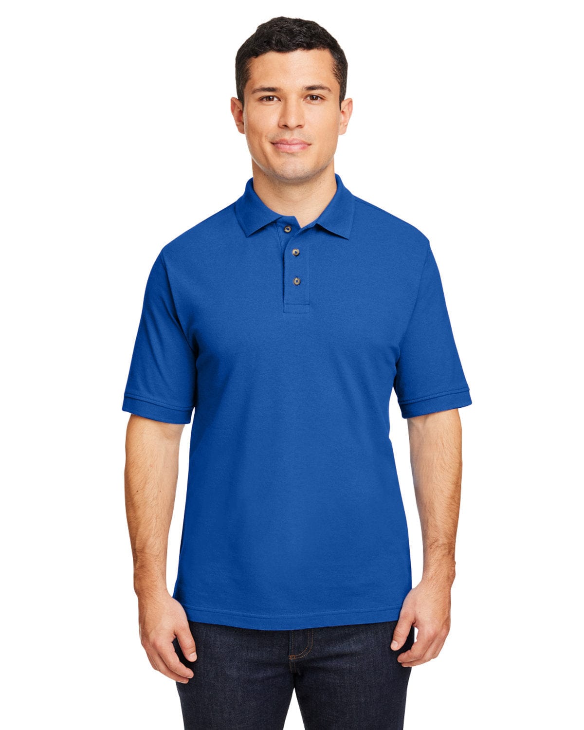 Harriton Cotton Pique Polo Shirt M200 | True Royal - Front