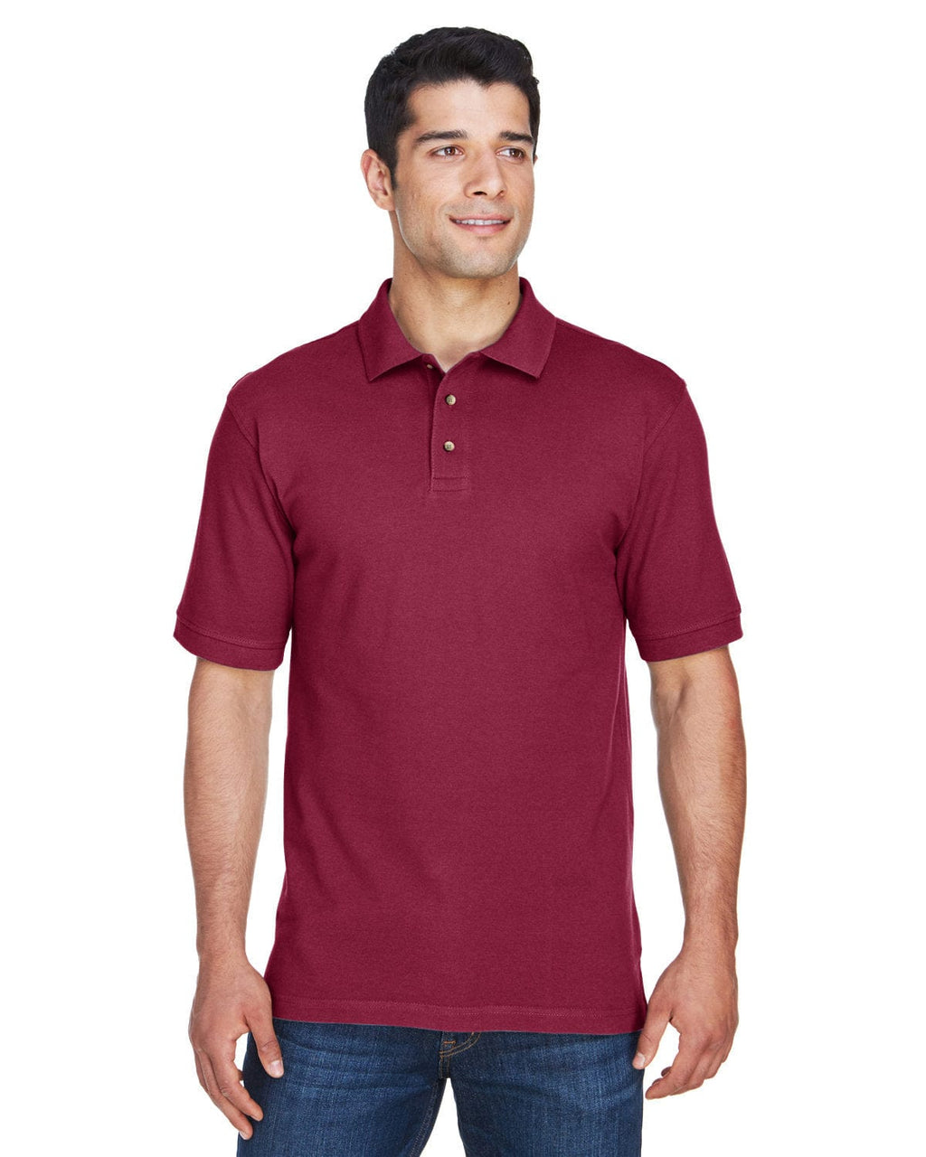 Harriton Cotton Pique Polo Shirt M200 | Wine - Front