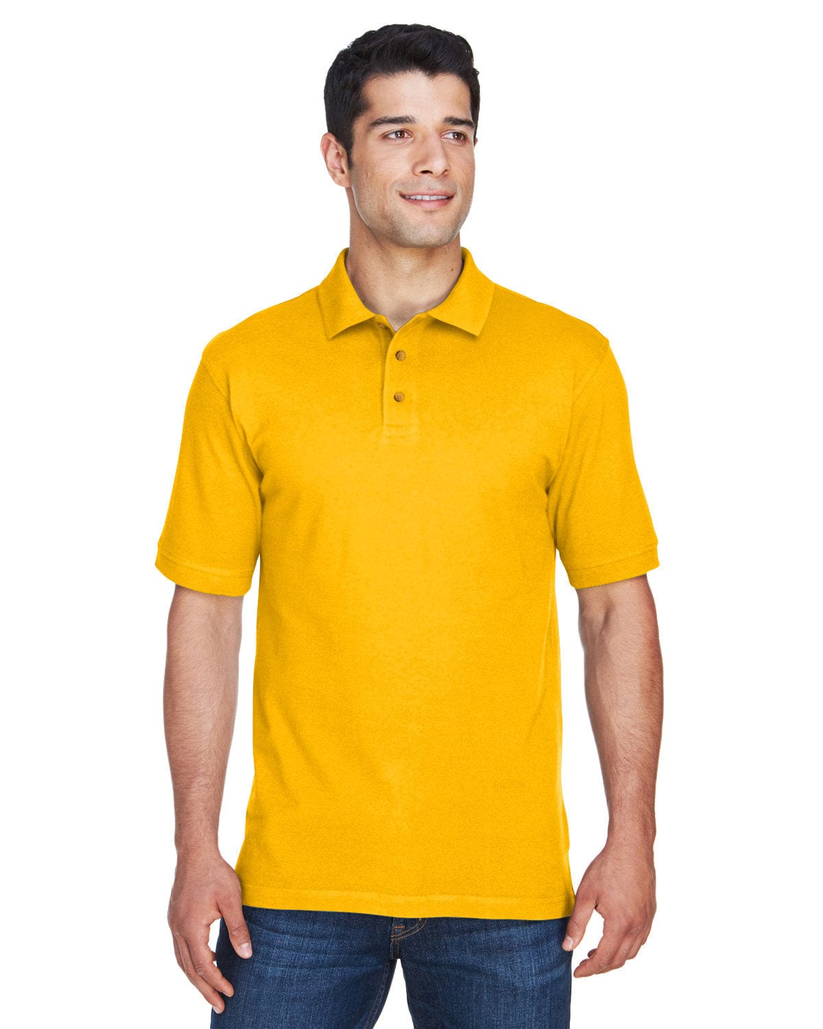 Harriton Cotton Pique Polo Shirt M200 | Sunray Yellow - Front
