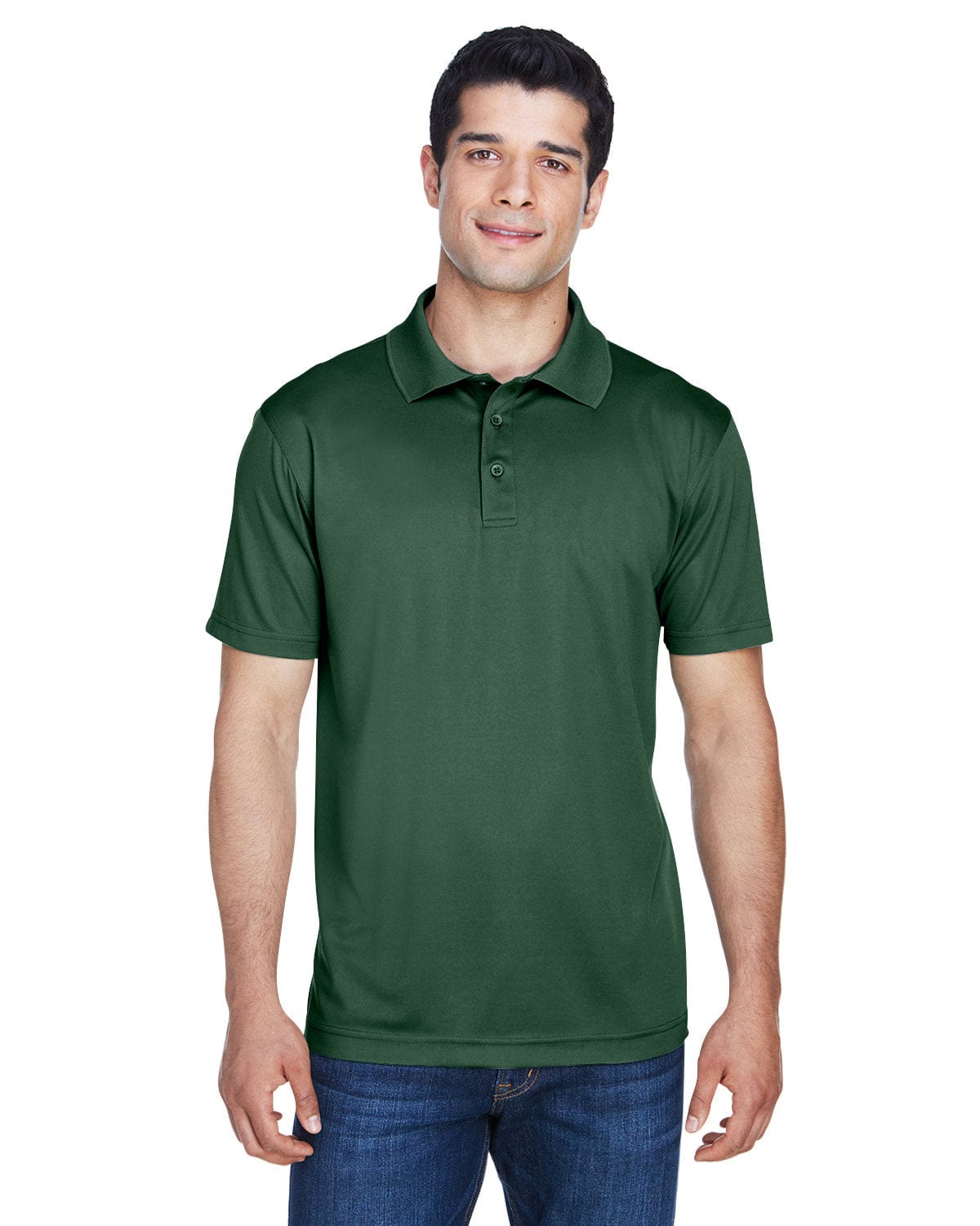 Harriton Polytech Polo Shirt M315 | Dark Green - Front