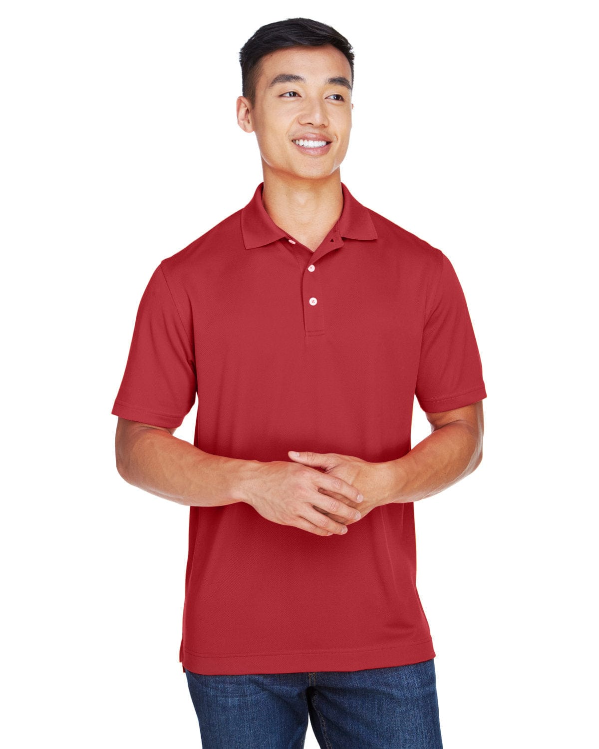 Harriton Double Mesh Polo Shirt M353 | Red - Front