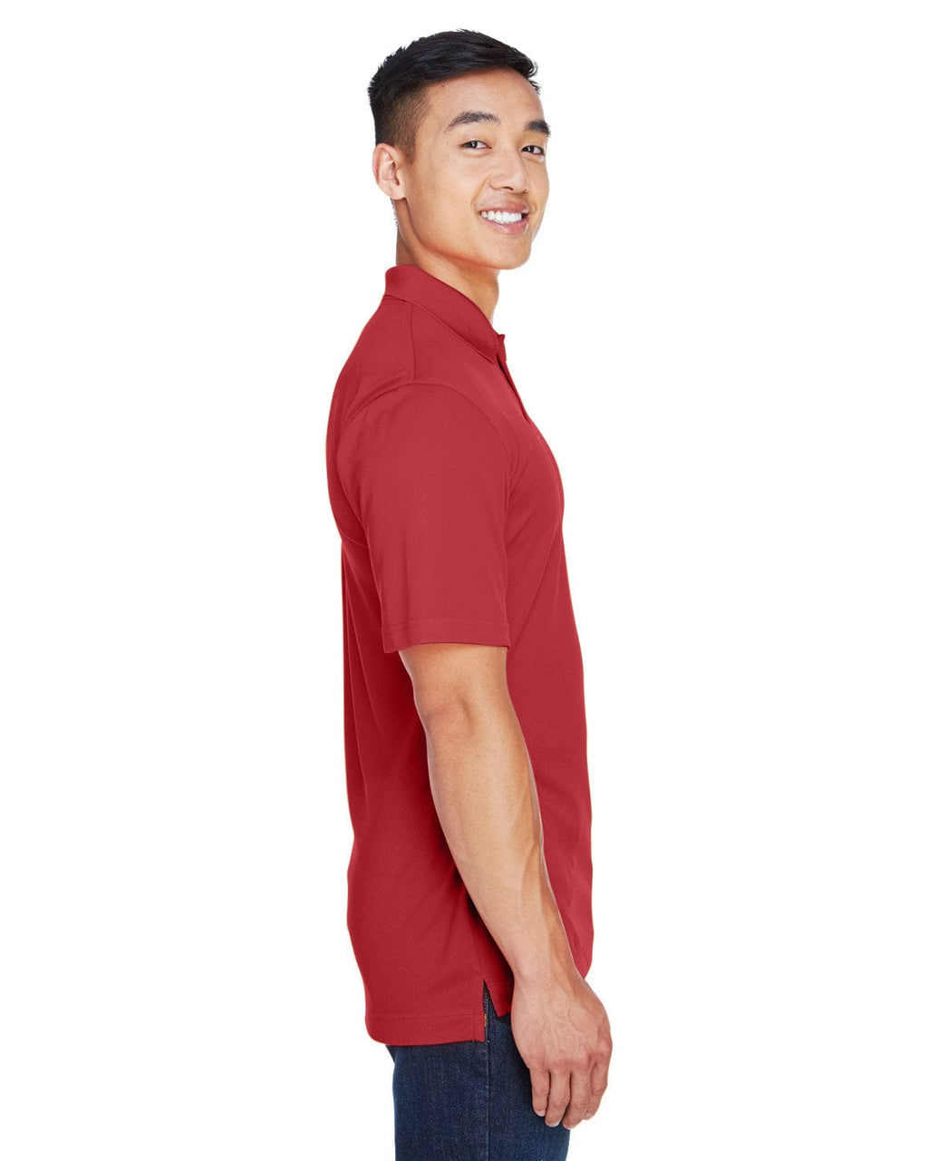 Harriton Double Mesh Polo Shirt M353 | Red - Side