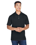 Harriton Double Mesh Polo Shirt M353 | Black - Front