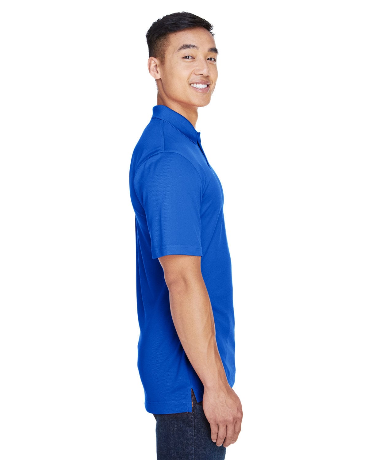 Harriton Double Mesh Polo Shirt M353 | True Royal - Side