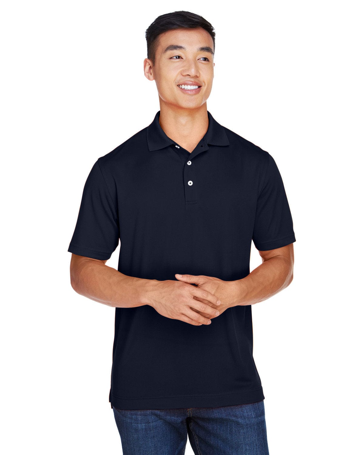 Harriton Double Mesh Polo Shirt M353 | Navy - Front