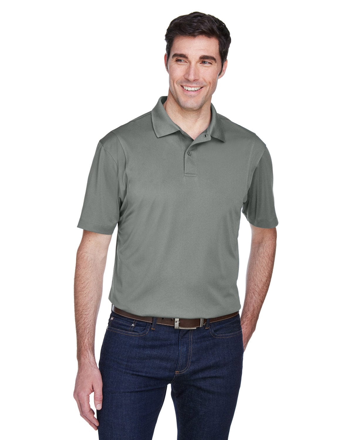 Harriton Micro-Pique Polo Shirt M354 | Charcoal - Front