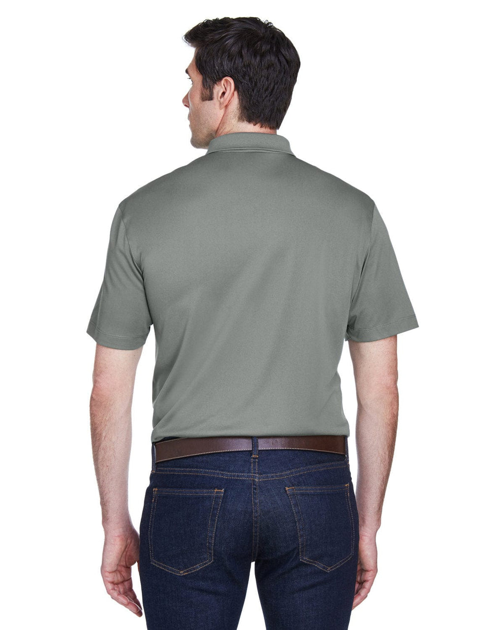 Harriton Micro-Pique Polo Shirt M354 | Charcoal - Back