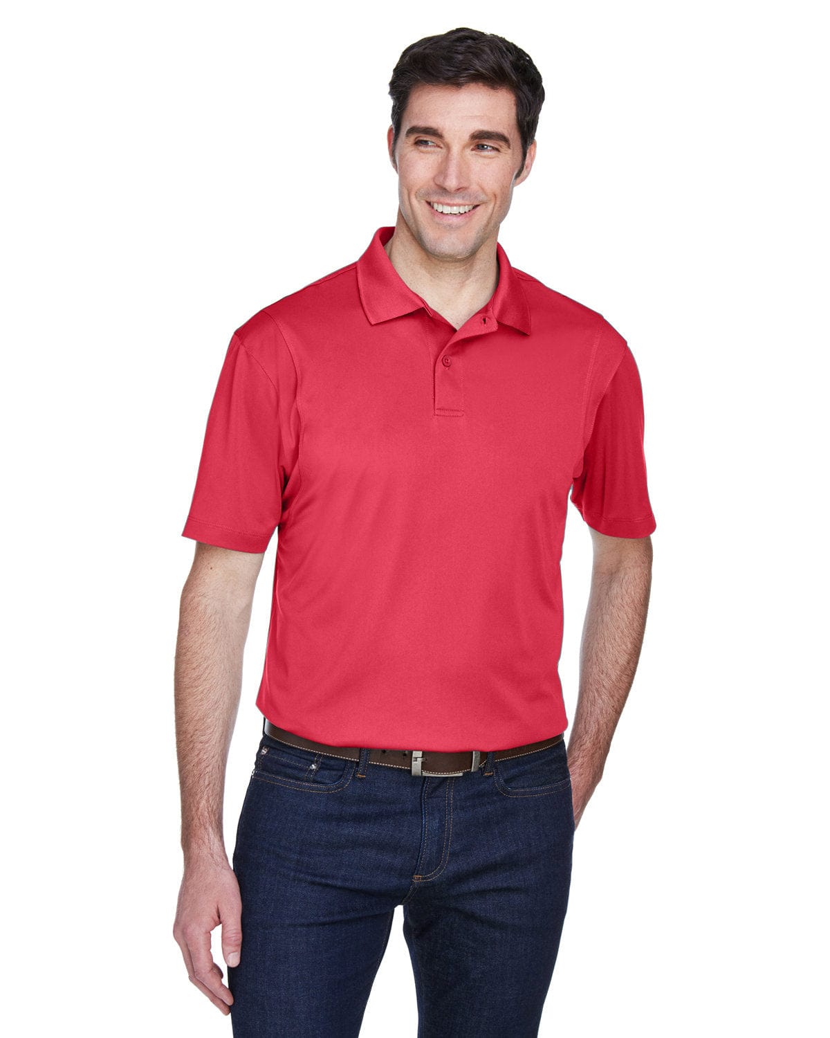Harriton Micro-Pique Polo Shirt M354 | Red - Front