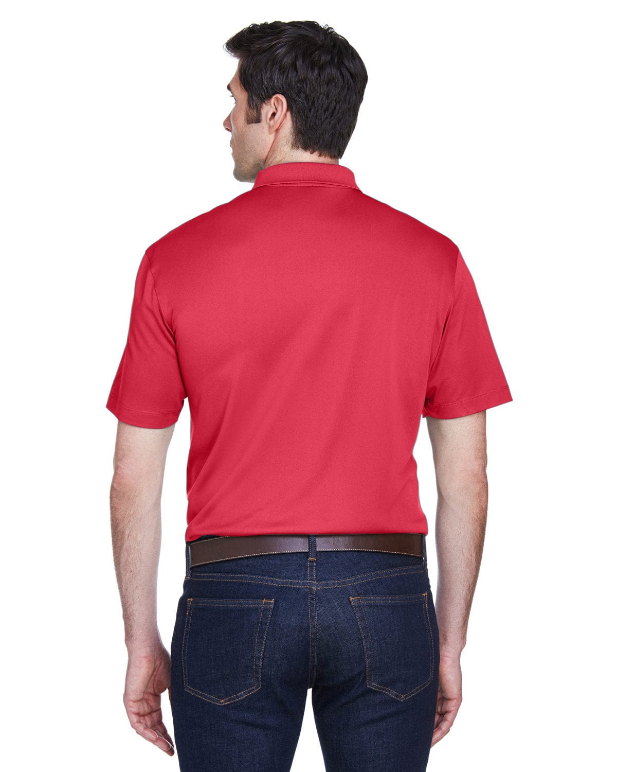 Harriton Micro-Pique Polo Shirt M354 | Red - Back