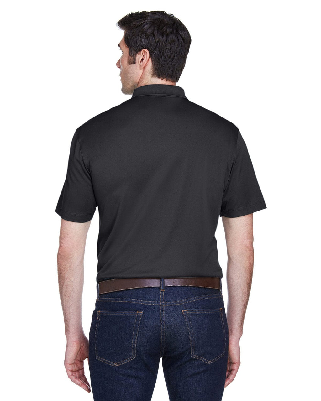 Harriton Micro-Pique Polo Shirt M354 | Black - Back