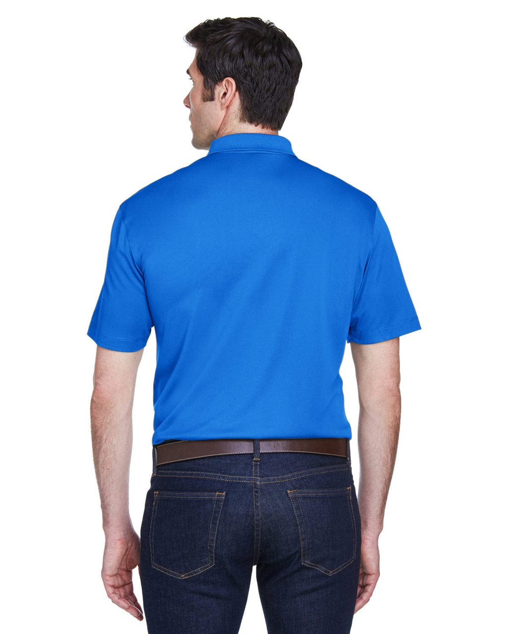 Harriton Micro-Pique Polo Shirt M354 | True Royal - Back