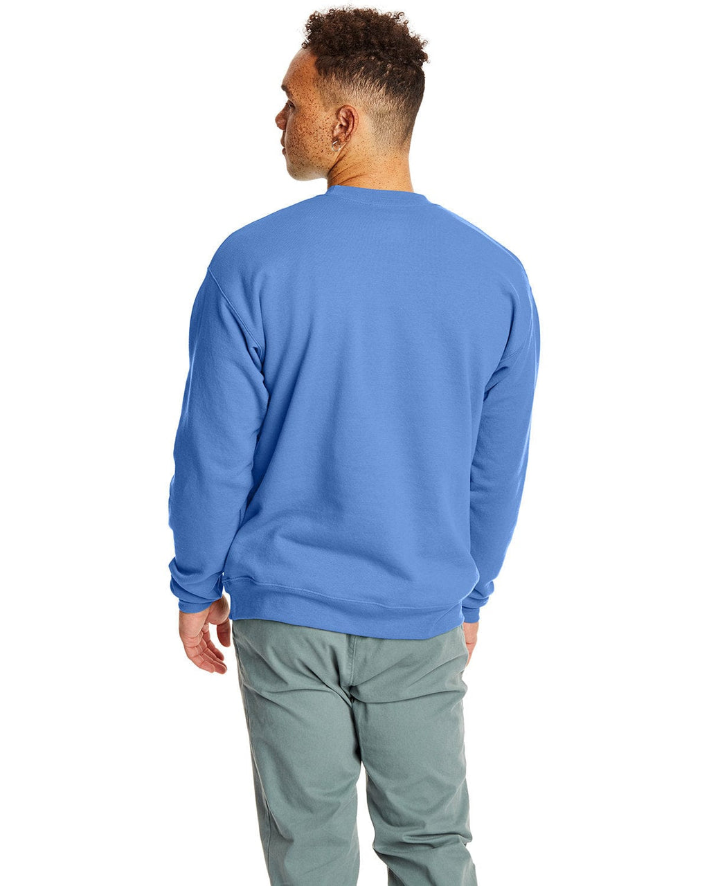 Hanes 50/50 Crewneck Sweatshirt P1607 | Carolina Blue - Back