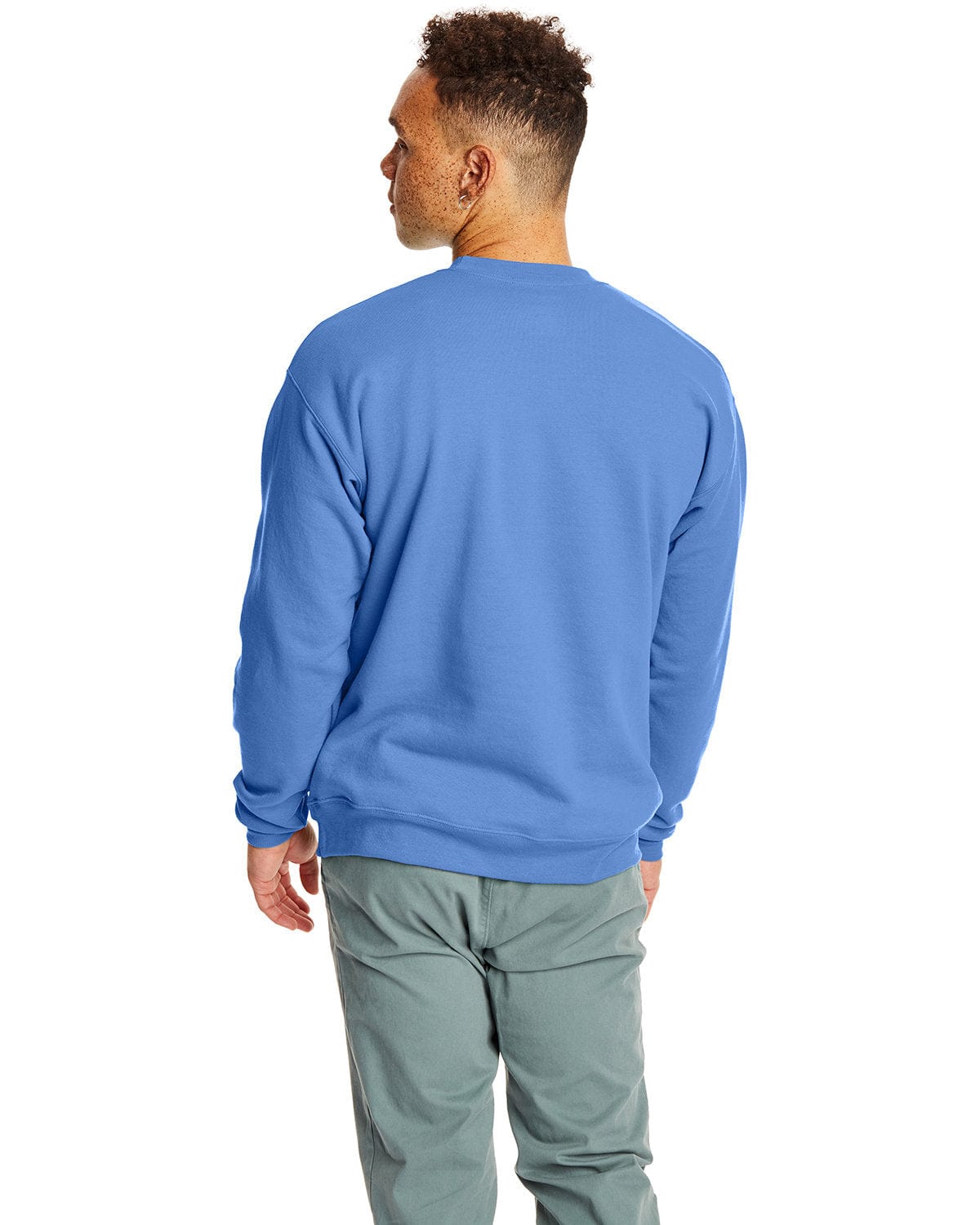 Hanes 50/50 Crewneck Sweatshirt P1607 | Carolina Blue - Back