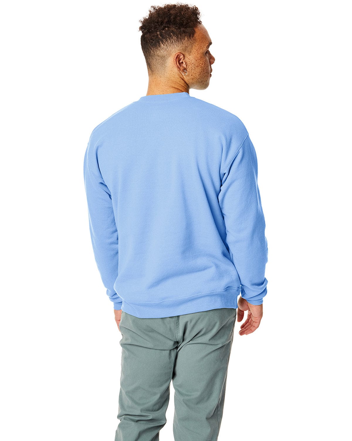 Hanes 50/50 Crewneck Sweatshirt P1607 | Light Blue - Back